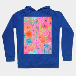 Floral watercolor pattern in pink Hoodie